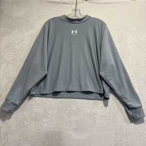 Under Armour Sweatshirt Women's Medium Blue Rival Terry Oversized Crew Pullover